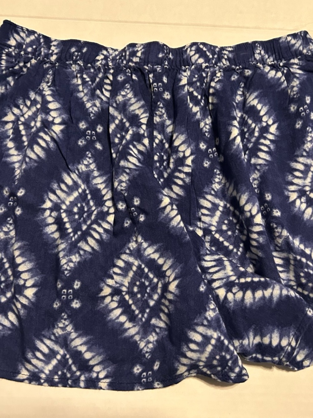Hollister Navy and White Tie-Dye shorts